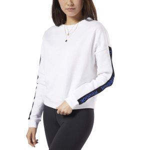 Bluza Damskie Reebok Training Essentials Logo Crew Białe PL 87FISAC